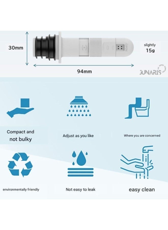 جوناريس بيديه متنقل | بيديه محمول للرجال والنساء | شطاف محمول للسفر والتخييم | شطاف المسافر بنفث ماء صغير الحجم للنظافة الشخصية | بيديه قابل لإعادة الشحن للسفر والتخييم، بخاخ دش عالي الضغط محمول باليد - Image 5